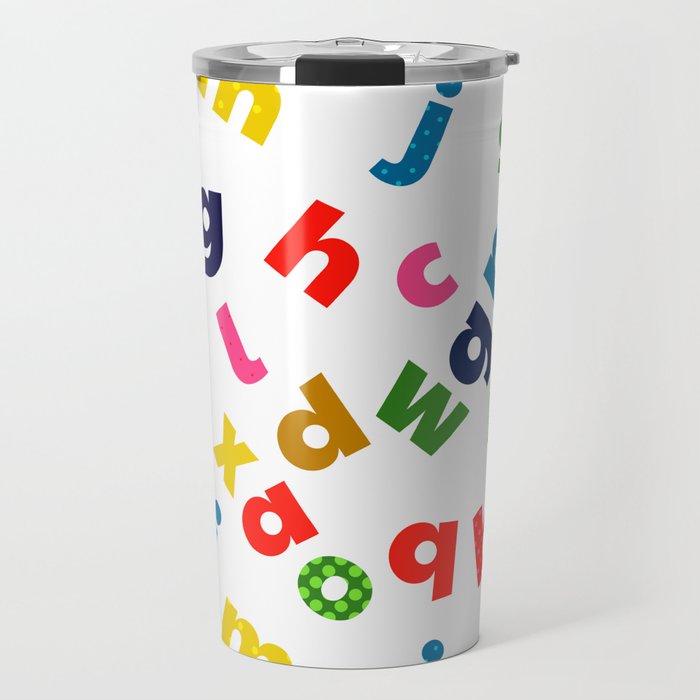 colourful alphabet Travel Mug Gallery Image 1