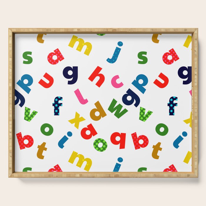 colourful alphabet Serving Tray Gallery Image 1
