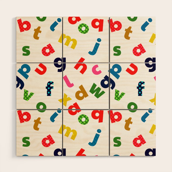 colourful alphabet Wood Wall Art Gallery Image 1