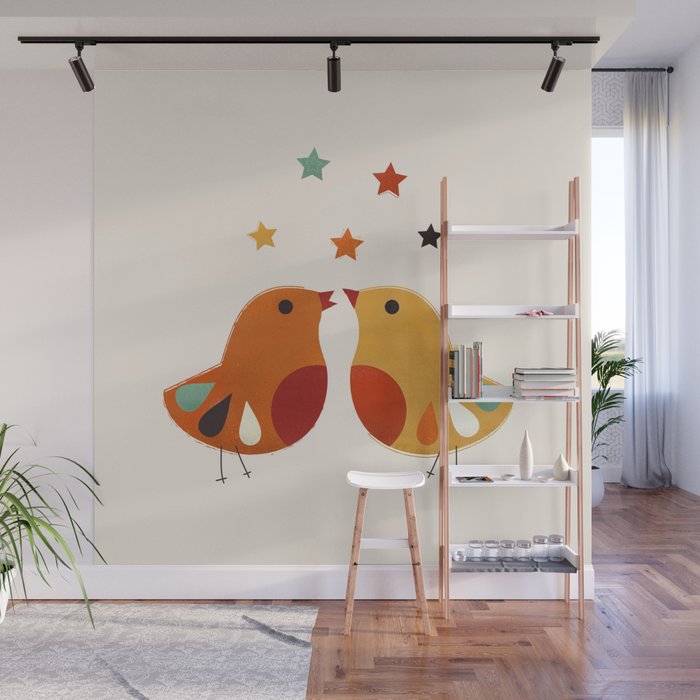 Little Festive Birds Wall Mural Gallery Image 1