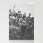 Oglala War Party Native American Oglala tribe in full headdress black and white photograph Stationery Card Gallery Image 2