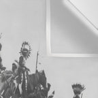 Oglala War Party Native American Oglala tribe in full headdress black and white photograph Wall Tapestry Gallery Image 3