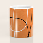 Burnt Orange Black White Lines Abstract Coffee Mug Gallery Image 4