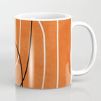 Burnt Orange Black White Lines Abstract Coffee Mug Gallery Image 1
