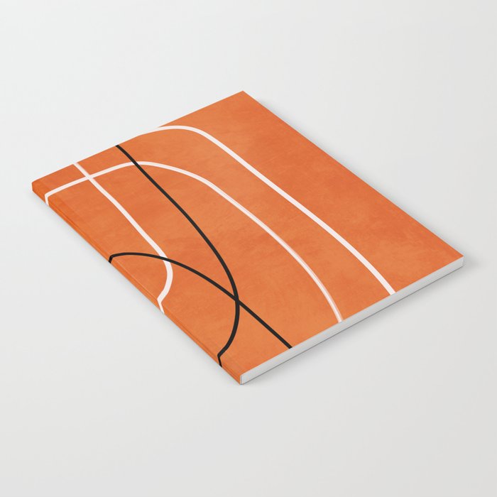 Burnt Orange Black White Lines Abstract Notebook Gallery Image 2