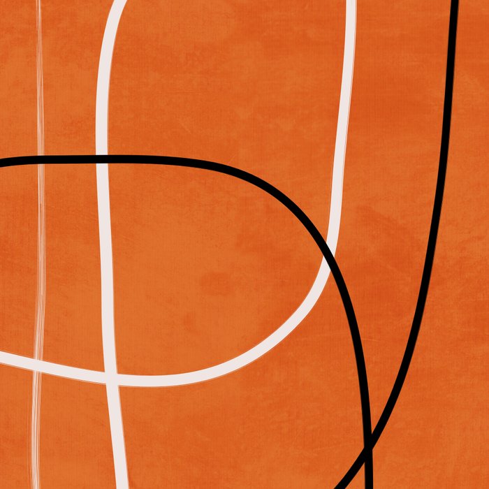 Burnt Orange Black White Lines Abstract Coffee Mug Gallery Image 2