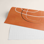 Burnt Orange Black White Lines Abstract Wrapping Paper Gallery Image 2