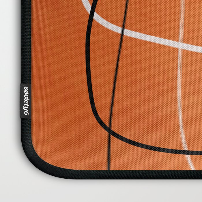 Burnt Orange Black White Lines Abstract Laptop Sleeve Gallery Image 3