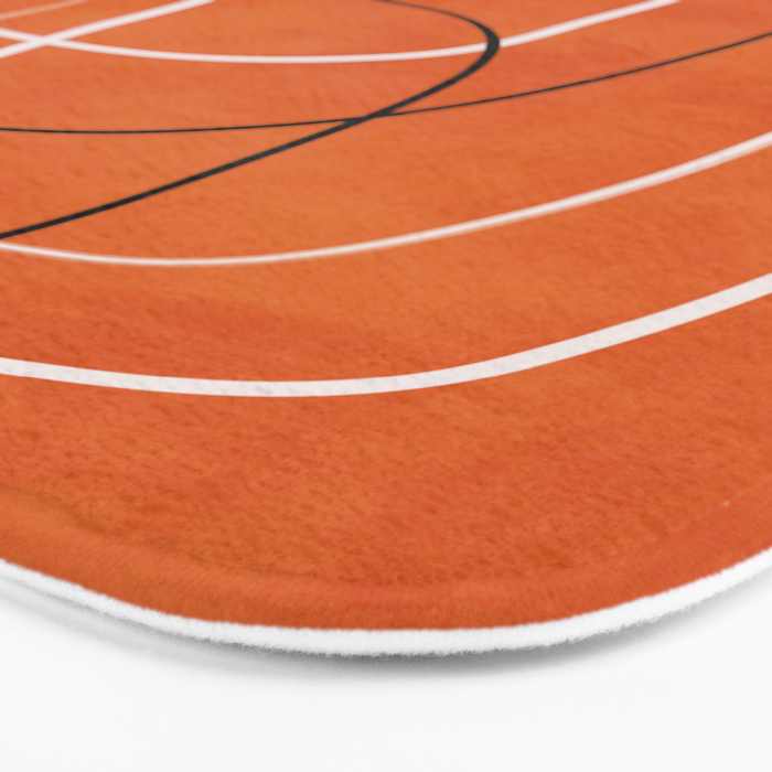 Burnt Orange Black White Lines Abstract Bath Mat Gallery Image 3