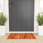 Burnt Orange Black White Lines Abstract Welcome Mat Gallery Image 3