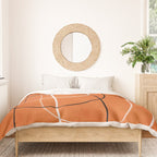 Burnt Orange Black White Lines Abstract Duvet Cover Gallery Image 3