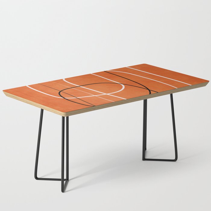 Burnt Orange Black White Lines Abstract Coffee Table Gallery Image 1