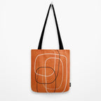 Burnt Orange Black White Lines Abstract Tote Bag Gallery Image 2