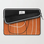 Burnt Orange Black White Lines Abstract Laptop Sleeve Gallery Image 2