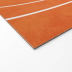 Burnt Orange Black White Lines Abstract Welcome Mat Gallery Image 2