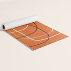Burnt Orange Black White Lines Abstract Yoga Mat Gallery Image 2