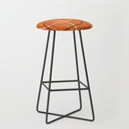 Burnt Orange Black White Lines Abstract Stool Gallery Image 1