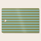 Cottage Stripes Pattern in Olive Green Arctic Blue and Chartreuse Cutting Board Gallery Image 1