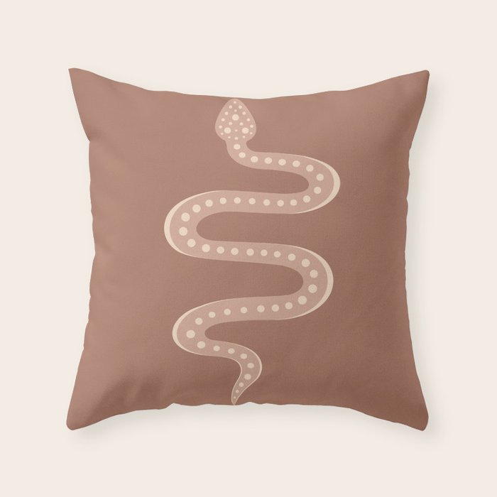 Minimal Snake - Neutral Rose Throw Pillow Gallery Image 6