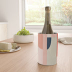 shapes modern mid-century peach pink coral mint Wine Chiller Gallery Image 4