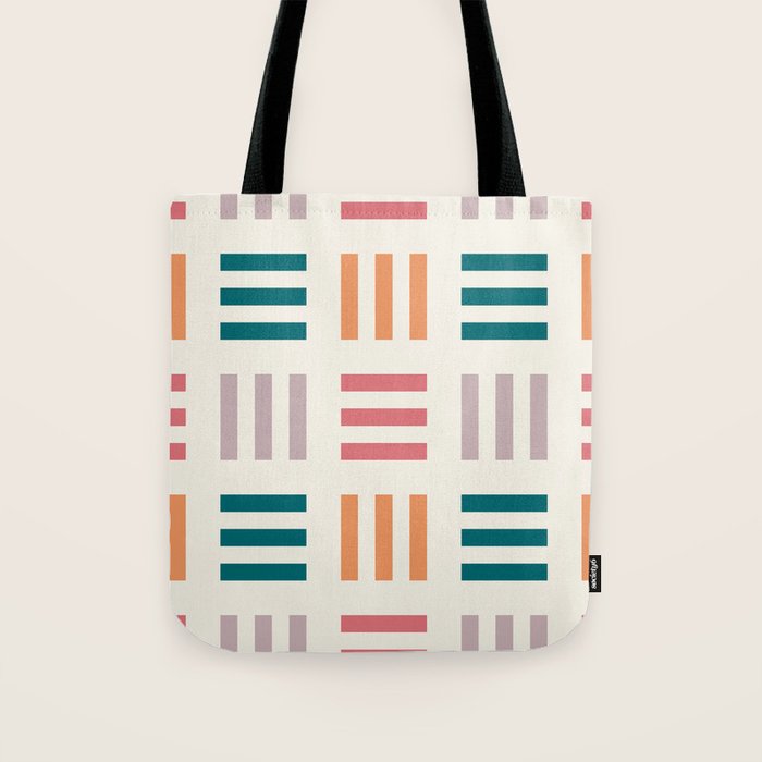 Modern Geometric Color Block Pattern Tote Bag Gallery Image 1