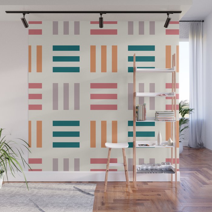 Modern Geometric Color Block Pattern Wall Mural Gallery Image 1