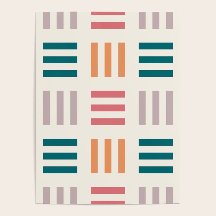 Modern Geometric Color Block Pattern Poster Gallery Image 4