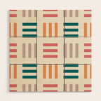 Modern Geometric Color Block Pattern Wood Wall Art Gallery Image 1