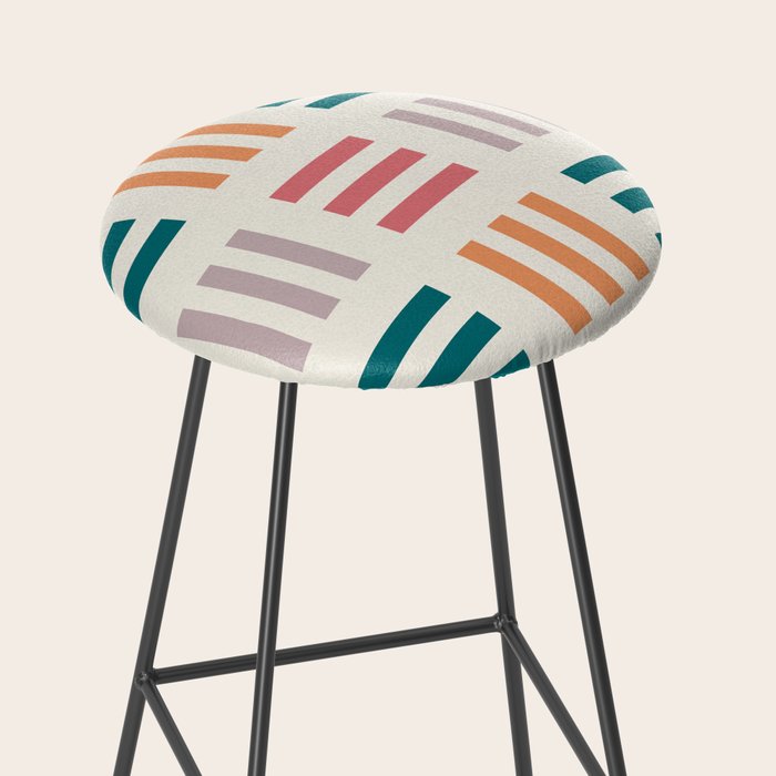 Modern Geometric Color Block Pattern Stool Gallery Image 2