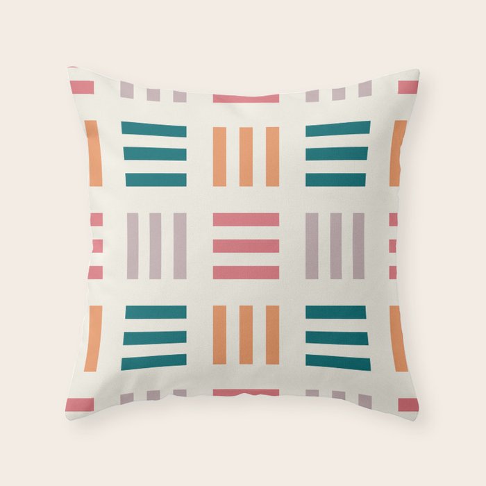 Modern Geometric Color Block Pattern Throw Pillow Gallery Image 1