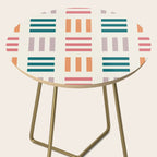 Modern Geometric Color Block Pattern Side Table Gallery Image 2