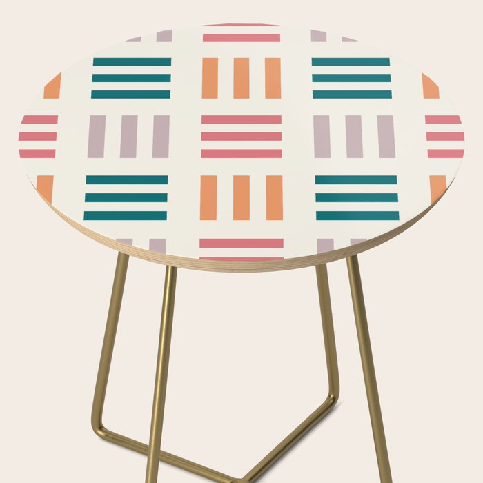 Modern Geometric Color Block Pattern Side Table Gallery Image 2