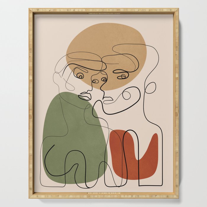 Abstract Faces 3  Serving Tray Gallery Image 1