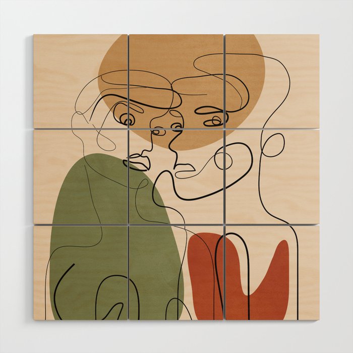 Abstract Faces 3  Wood Wall Art Gallery Image 1
