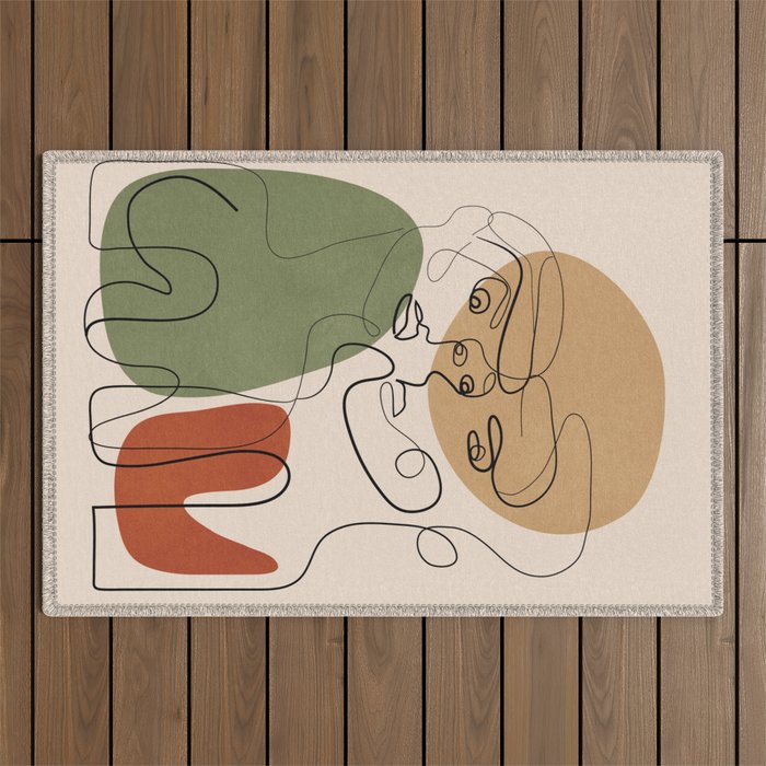 Abstract Faces 3  Outdoor Rug Gallery Image 1