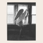 Caught Her Sneaking Out the Bathroom Window female angel black and white photograph - photography - photographs wall decor Poster Gallery Image 4
