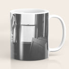 Caught Her Sneaking Out the Bathroom Window female angel black and white photograph - photography - photographs wall decor Coffee Mug Gallery Image 1