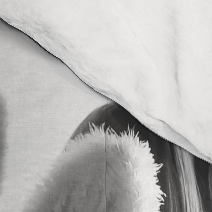 Caught Her Sneaking Out the Bathroom Window female angel black and white photograph - photography - photographs wall decor Comforter Gallery Image 4