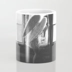 Caught Her Sneaking Out the Bathroom Window female angel black and white photograph - photography - photographs wall decor Coffee Mug Gallery Image 4