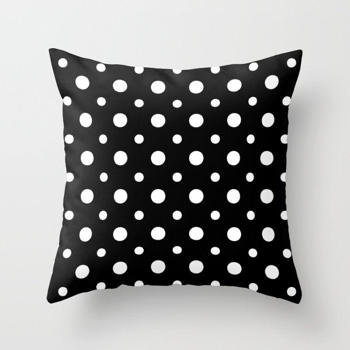 Polka-dot Black And White Throw Pillow Gallery Image 6