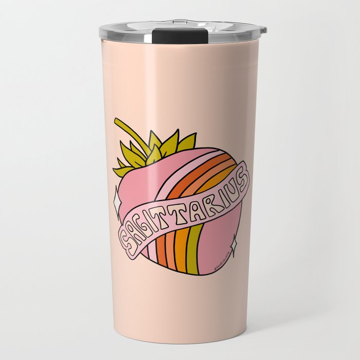 Sagittarius Strawberry Travel Mug Gallery Image 1