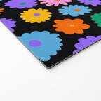 Colorful retro flower art pattern Welcome Mat Gallery Image 2
