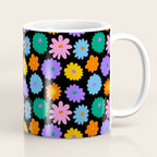 Colorful retro flower art pattern Coffee Mug Gallery Image 1