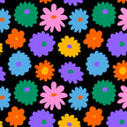 Colorful retro flower art pattern Coffee Mug Gallery Image 2