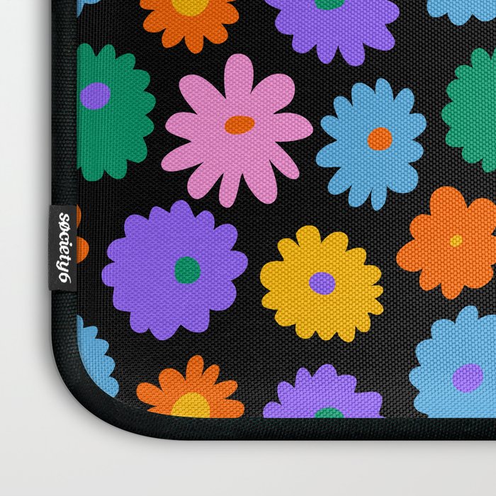 Colorful retro flower art pattern Laptop Sleeve Gallery Image 3