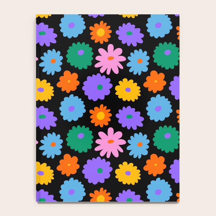 Colorful retro flower art pattern Notebook Gallery Image 4