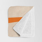 Mid Century Modern Abstract Kwaito Textured Pattern Orange Black Cream Throw Blanket Gallery Image 3