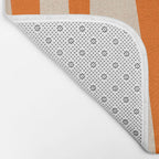 Mid Century Modern Abstract Kwaito Textured Pattern Orange Black Cream Bath Mat Gallery Image 2