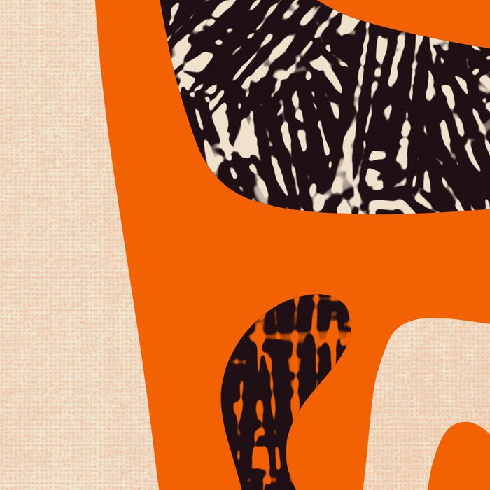 Mid Century Modern Abstract Kwaito Textured Pattern Orange Black Cream Coffee Mug Gallery Image 2