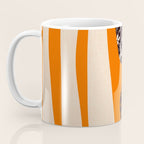 Mid Century Modern Abstract Kwaito Textured Pattern Orange Black Cream Coffee Mug Gallery Image 3